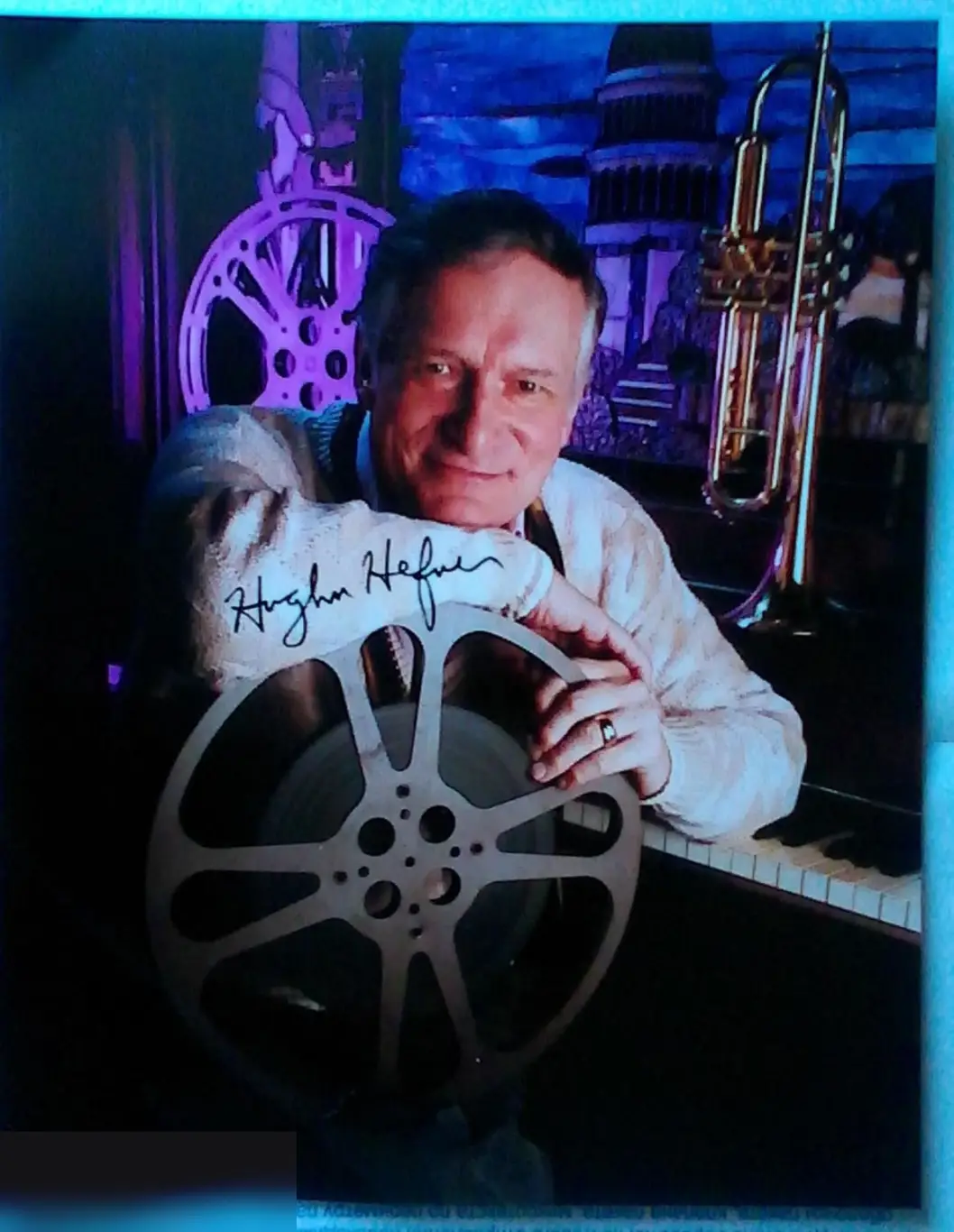 Хью Хефнер напечатанный автограф принт