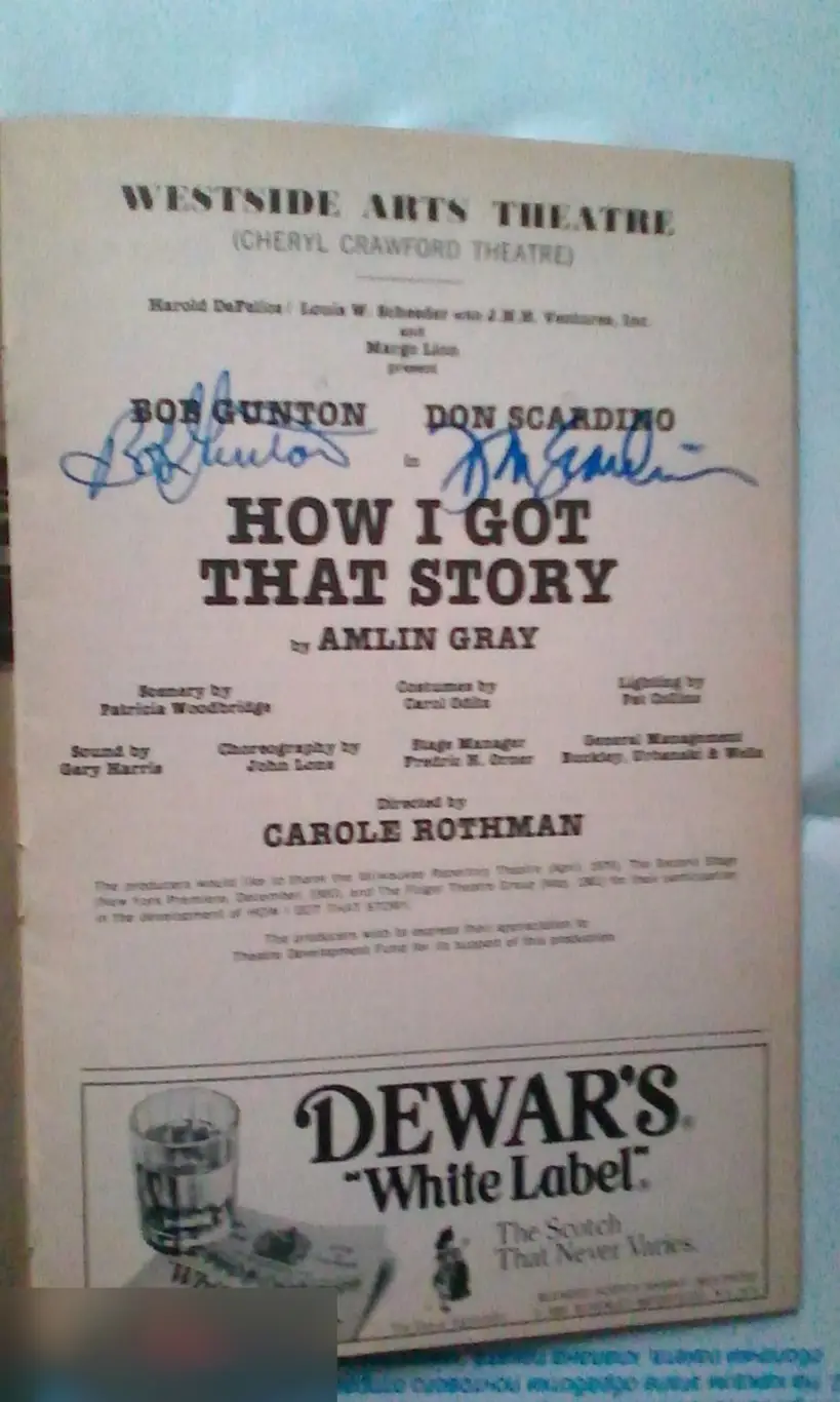 Автографы актёров How I Got That Story Боб Гантон Дон Скардино 1981