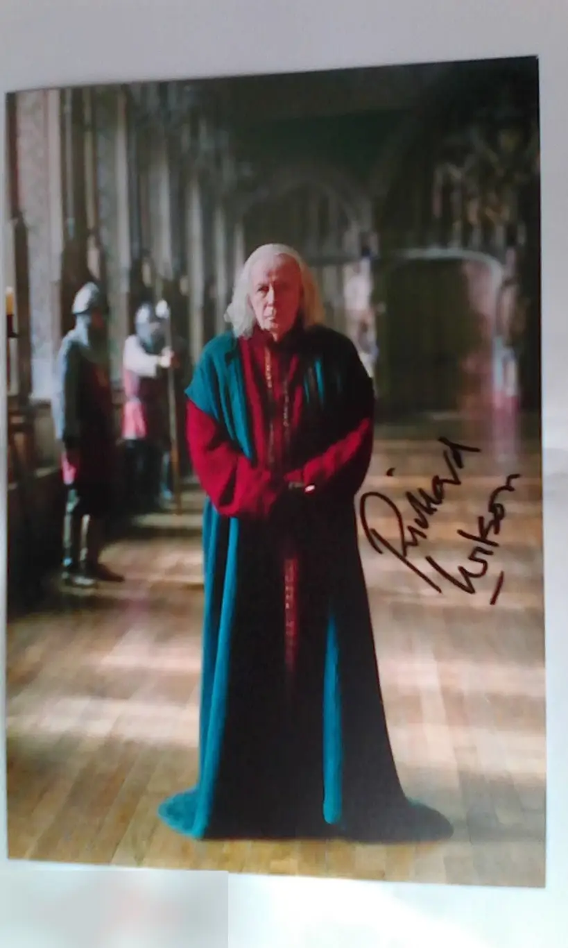 Ричард Уилсон автограф на фото Мерлин