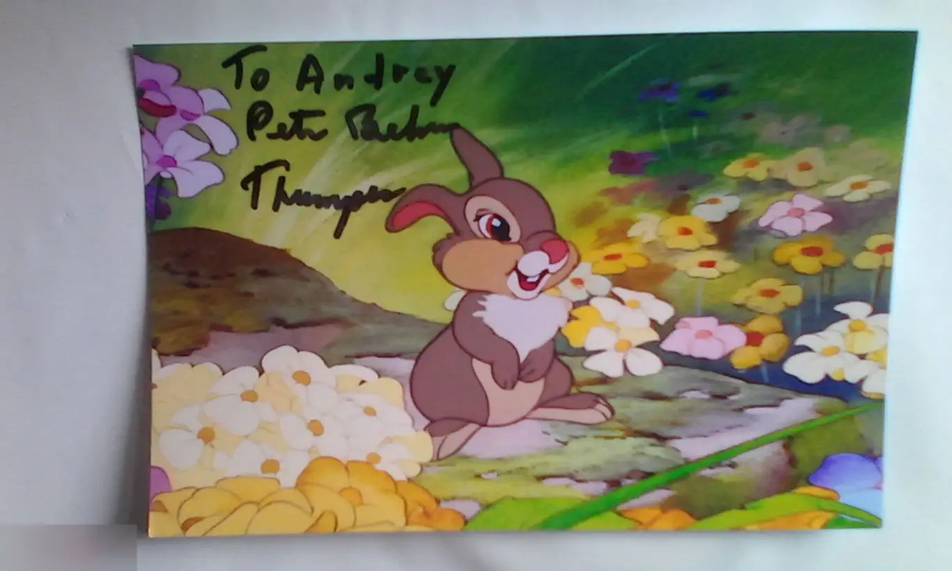 Питер Бен автограф на фото Бэмби