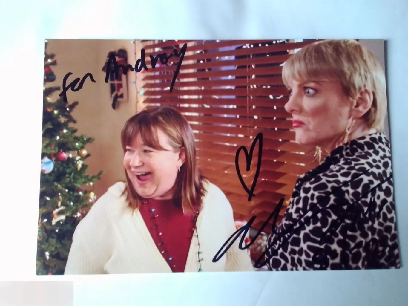 Элисон Арнгрим автограф на фото Сделай Рождество голубым