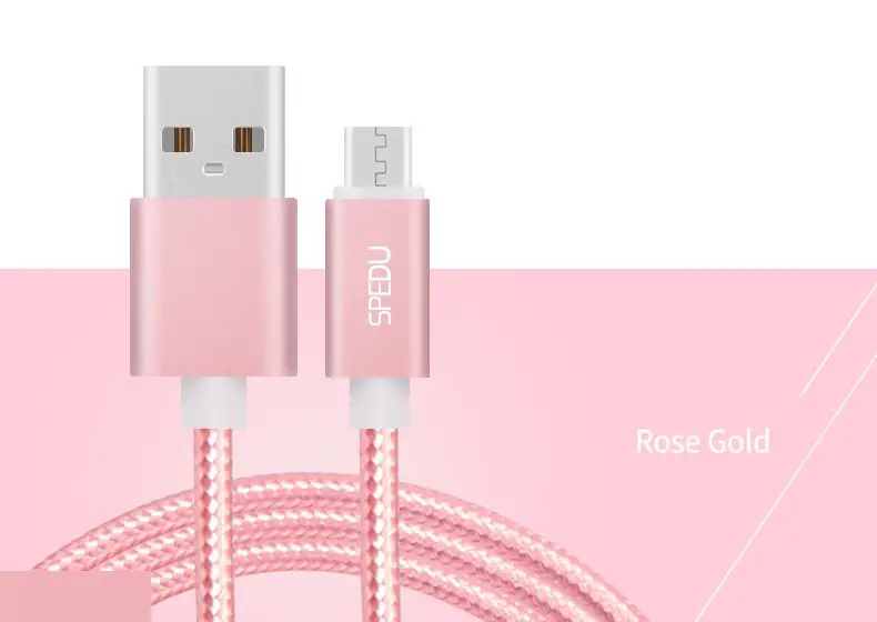 Micro USB кабель Spedu 150 см розовый