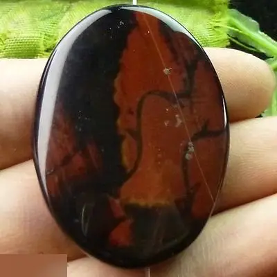 Агат 36х27х6 мм бусина