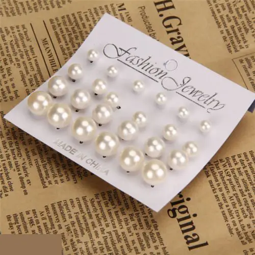 12 пар серёжек пластик