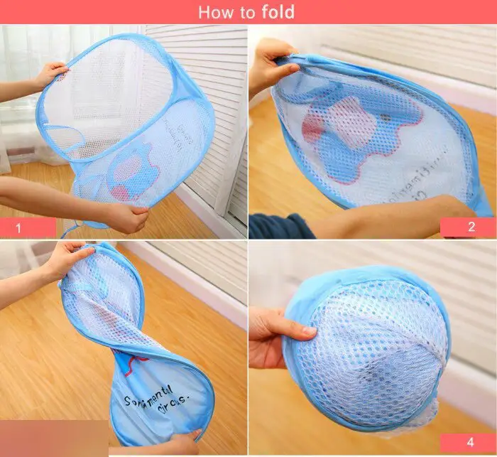 Корзина для хранения игрушек складная голубая 2