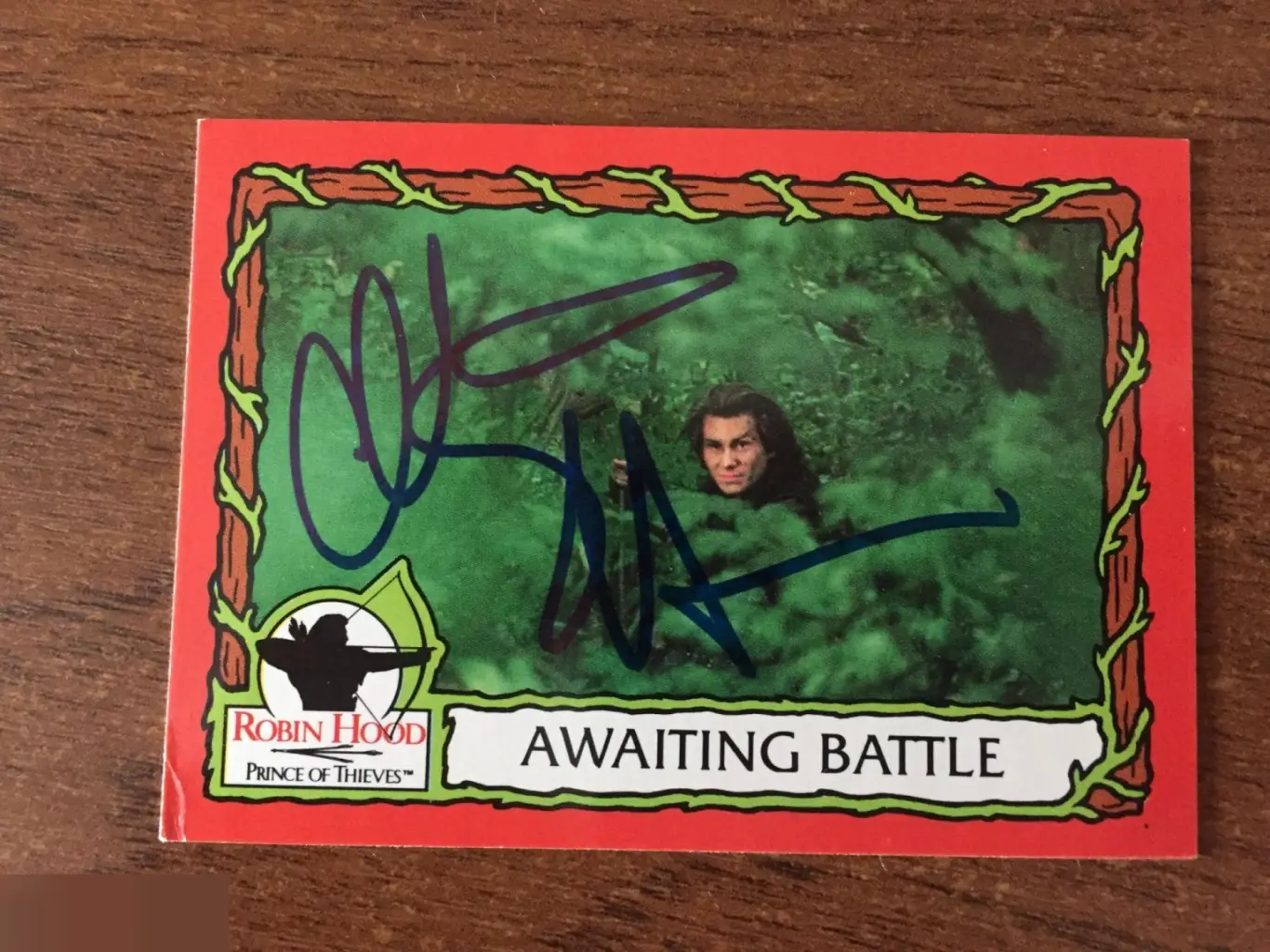 Кристиан Слейтер автограф на карточке Робин Гуд: Принц воров