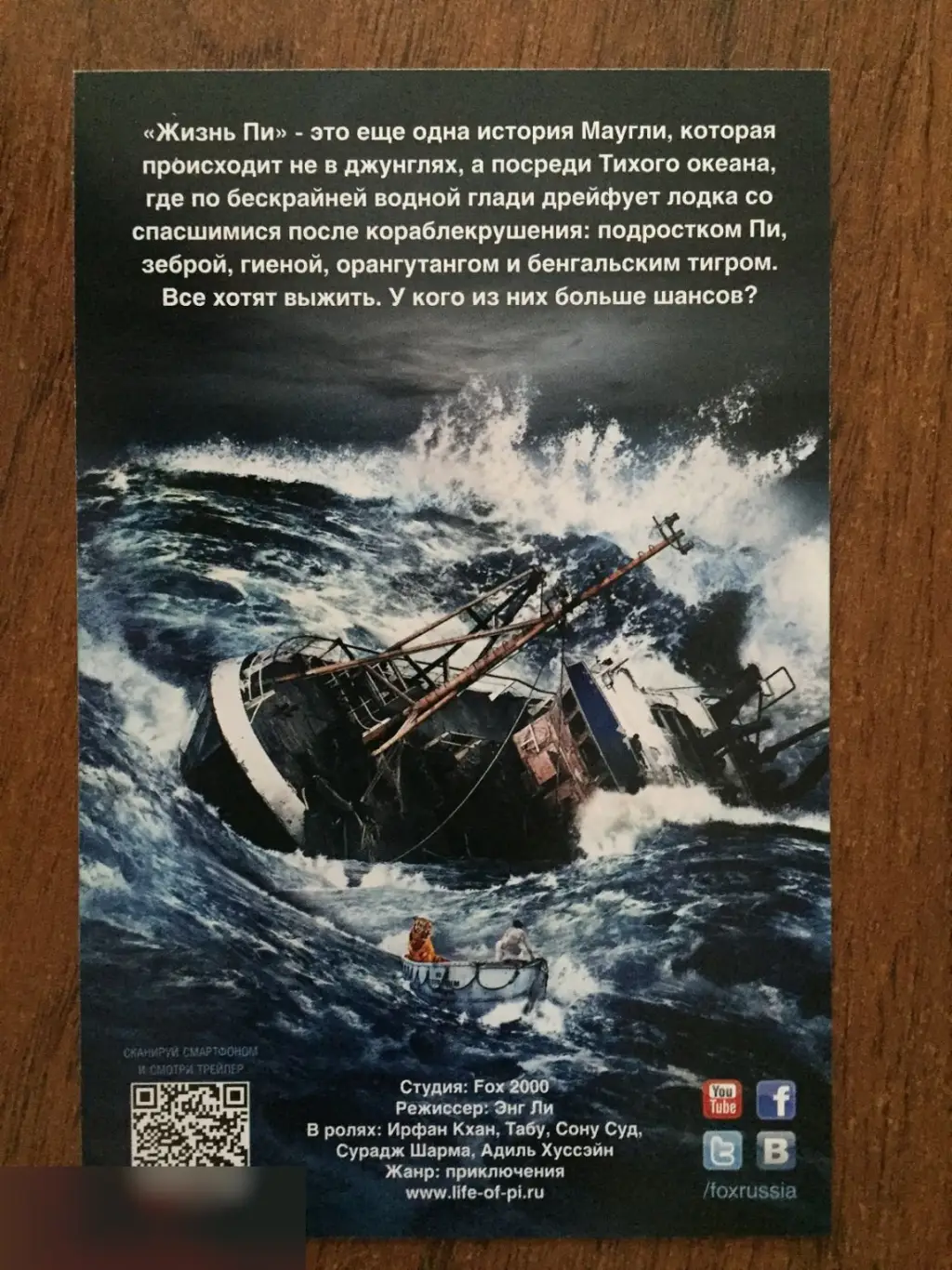Жизнь Пи флаер листовка 1