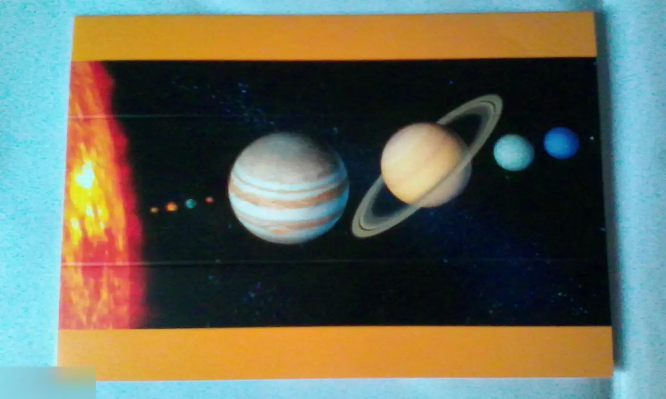 Солнечная система подписанная стерео открытка