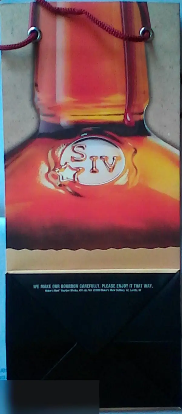 Подарочный бумажный пакет для бутылки США 13х29 см 1