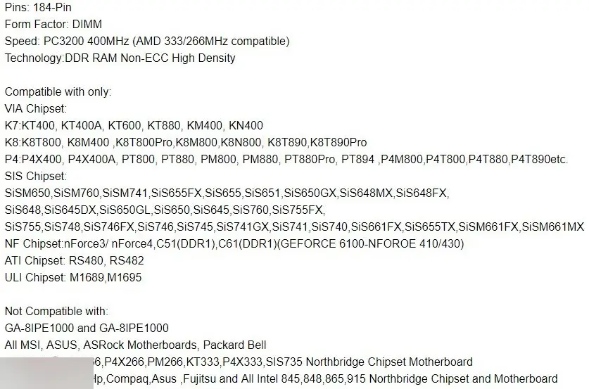 Модуль памяти VDATA Hynix DDR 400Mhz PC3200 184pin 1GB новый 2