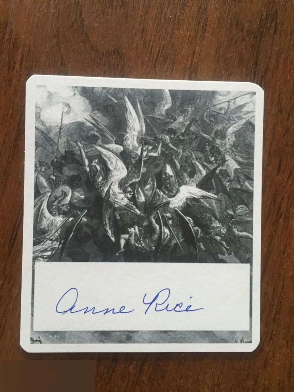Энн Райс автограф на наклейке