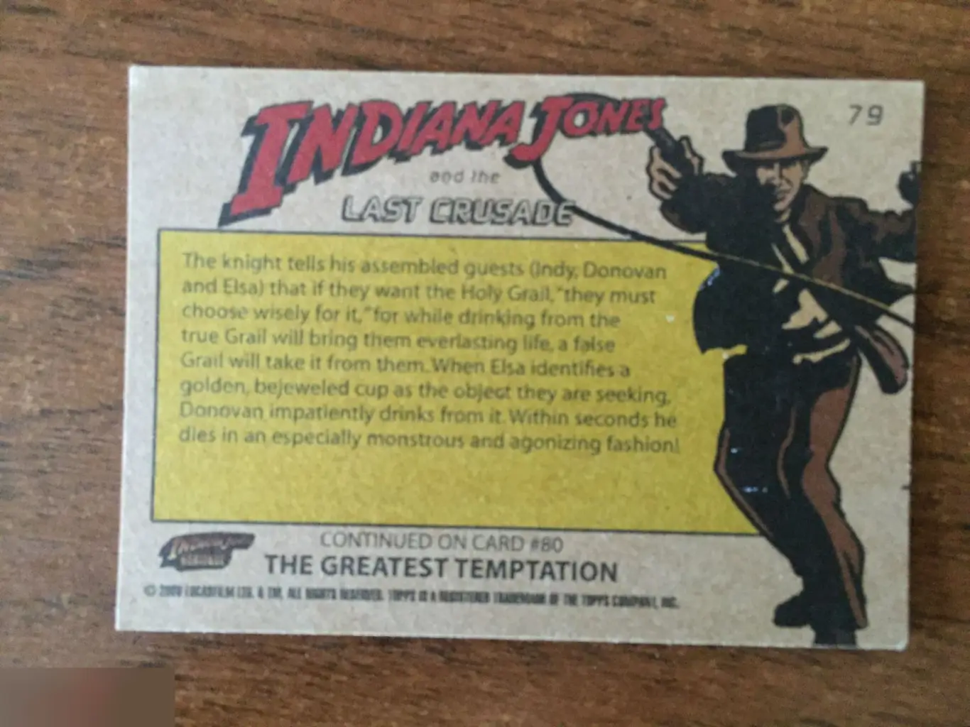 Джулиан Гловер автограф на карточке Индиана Джонс 1