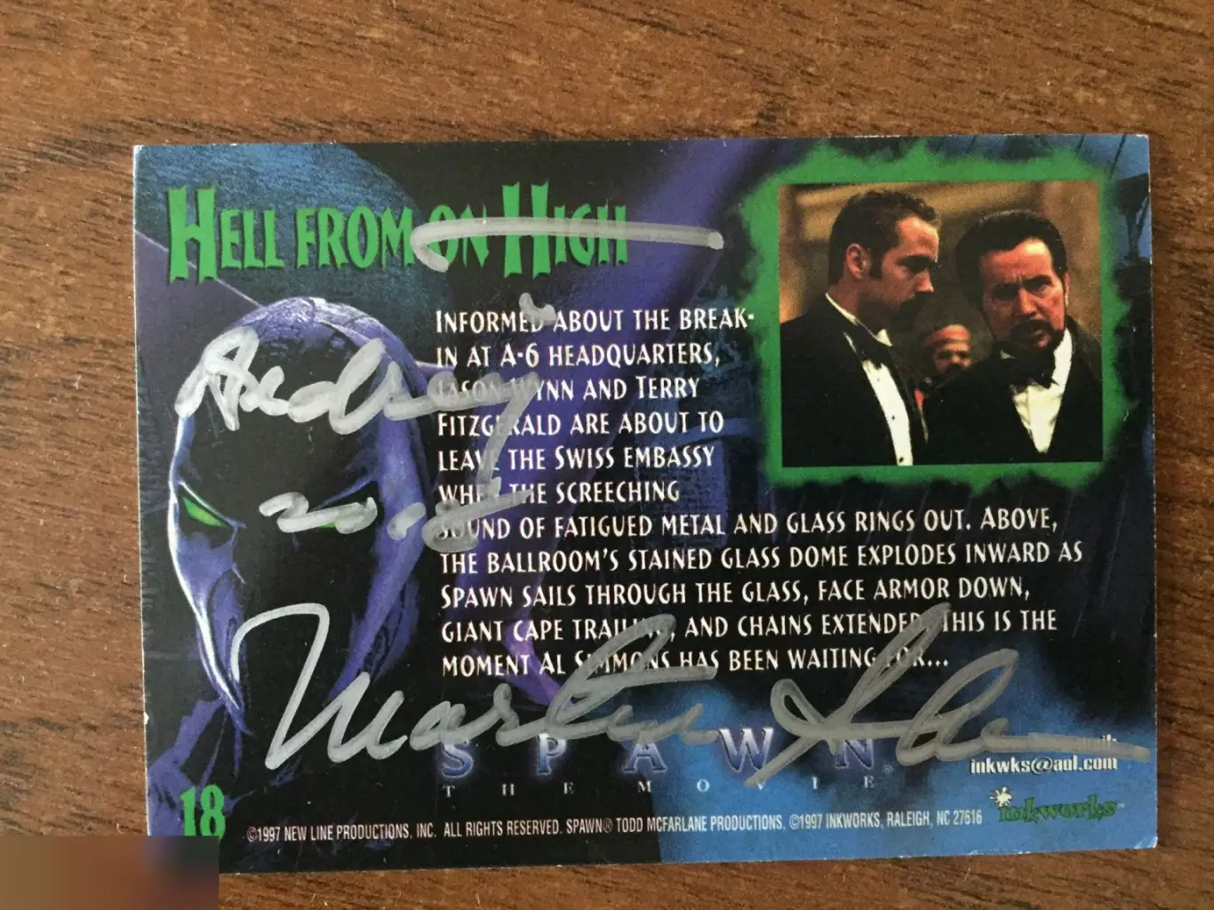 Мартин Шин автограф на карточке Спаун