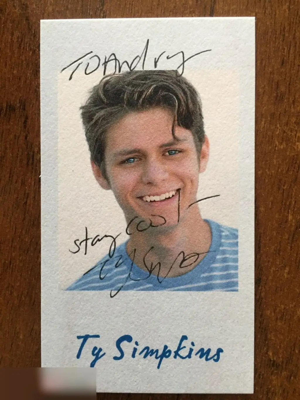 Тай Симпкинс автограф