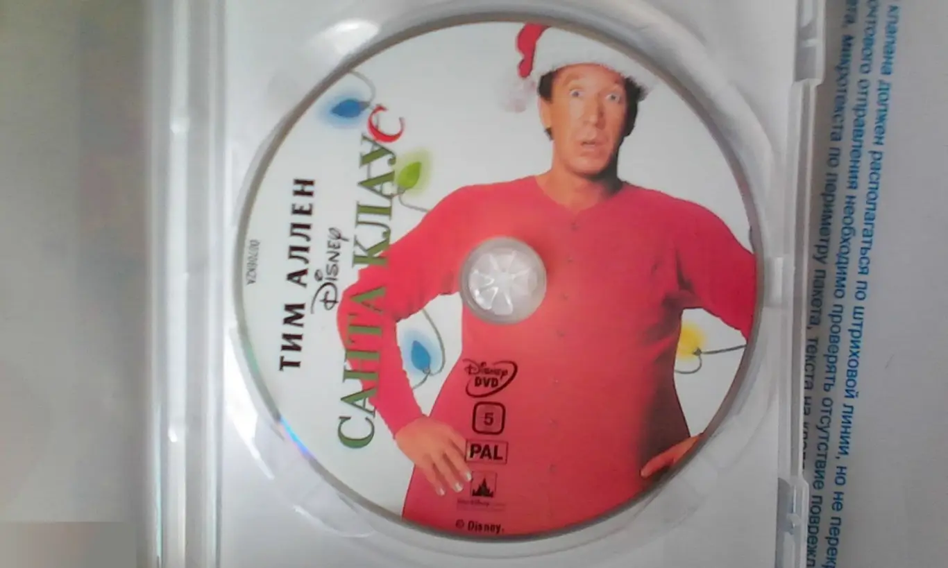 Тим Аллен рукописный автограф на DVD Санта Клаус 1