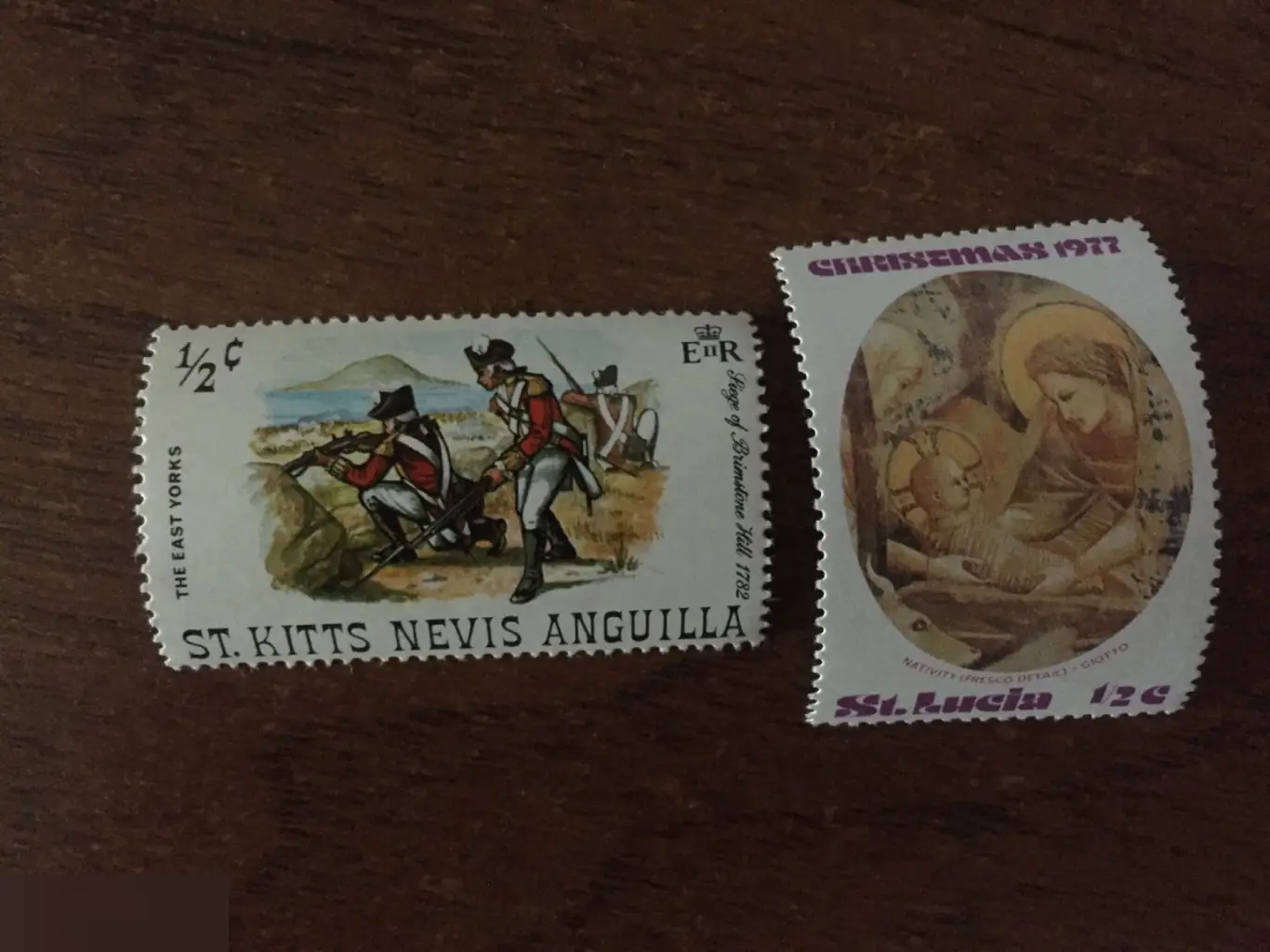 St. Kitts Nevis Anguilla и St. Lucia 2 почтовые марки