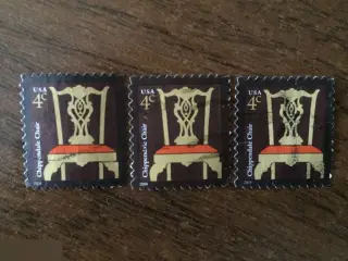 Стул Чиппендейла Chippendale Chair 2004 США 3 почтовые марки 4 цента USA