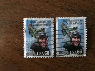 Эдди Рикенбакер Eddie Rickenbacker Aviation Pioneer США 2 почтовые марки 60 центов USA