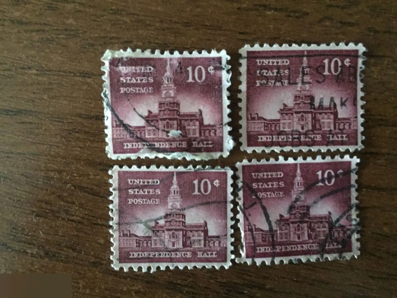 Индепенденс-холл Independence Hall США 4 почтовые марки 10 центов USA