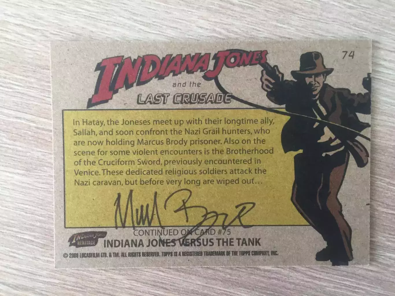 Майкл Бирн автограф на карточке Индиана Джонс