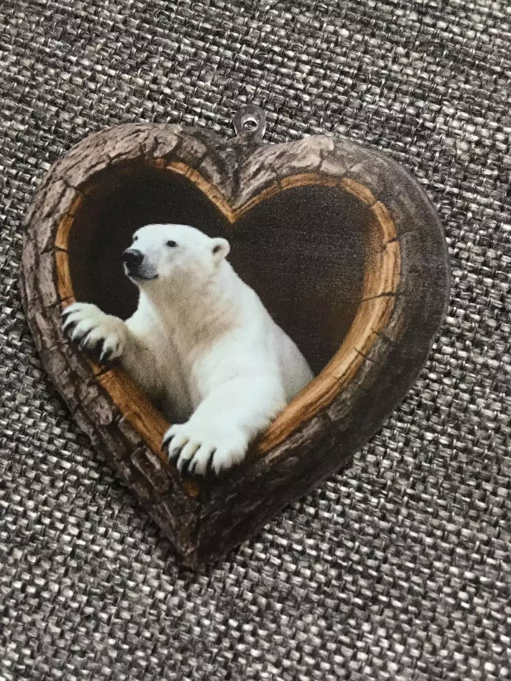 Белый медведь новогодняя подвеска ёлочная игрушка акрил