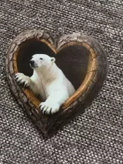 Белый медведь новогодняя подвеска ёлочная игрушка акрил