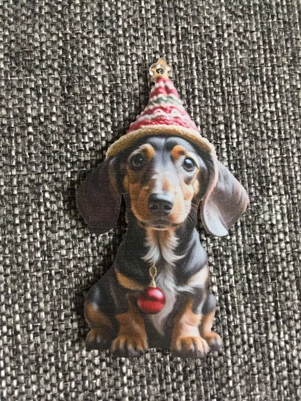 Собака новогодняя подвеска ёлочная игрушка акрил