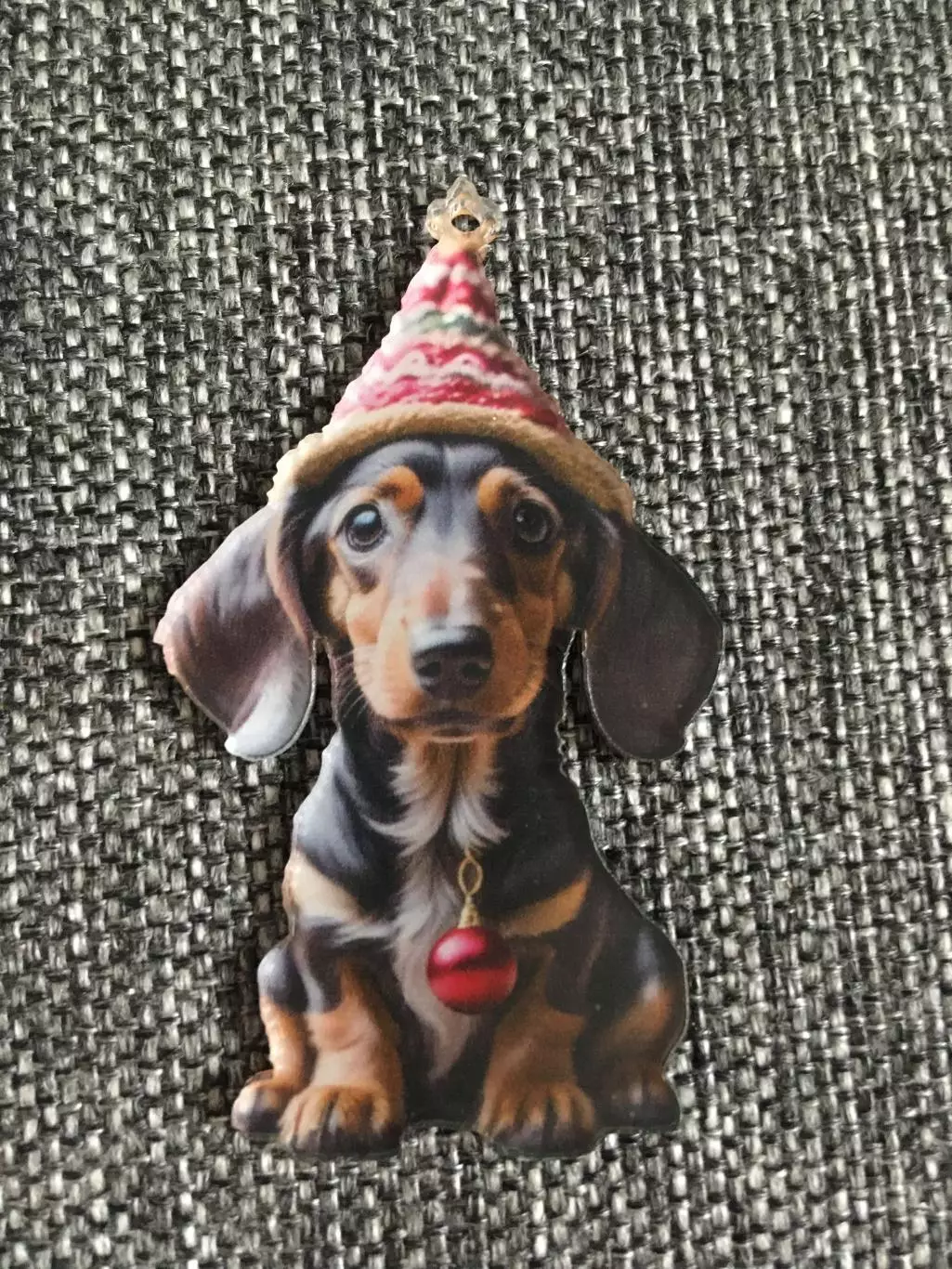Собака новогодняя подвеска ёлочная игрушка акрил 1