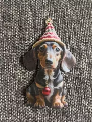 Собака новогодняя подвеска ёлочная игрушка акрил