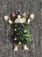 Кошка-ёлка новогодняя подвеска ёлочная игрушка акрил