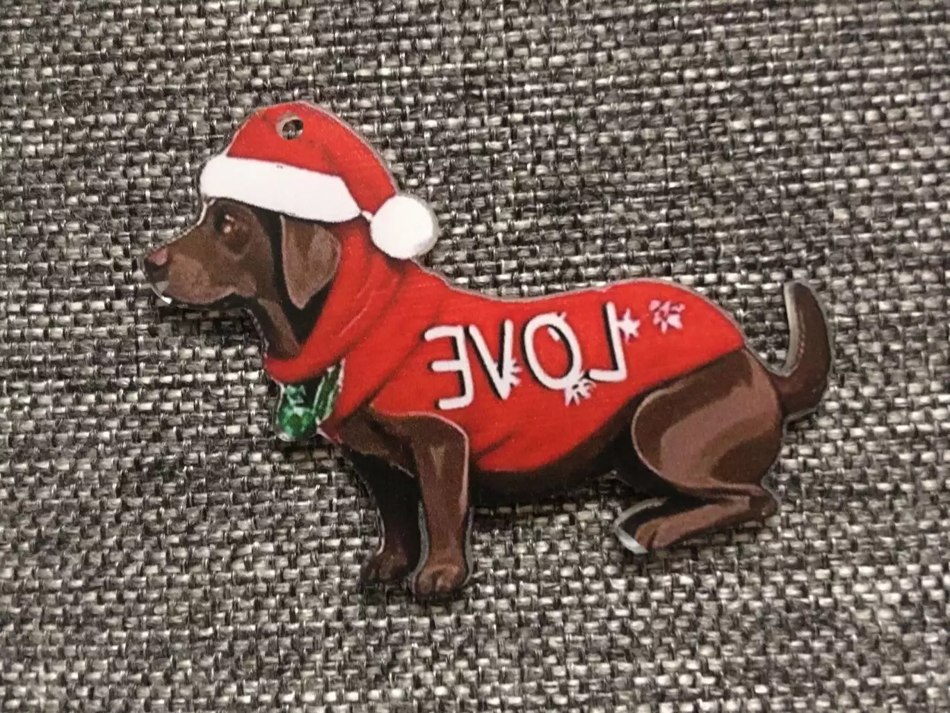 Собака Love новогодняя подвеска ёлочная игрушка акрил