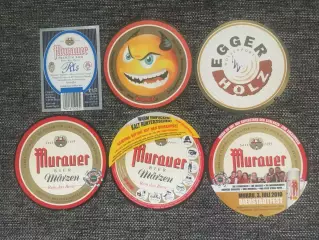 Murauer Австрия пивные этикетки 6 штук