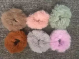 Пушистые резинки для волос 6 штук