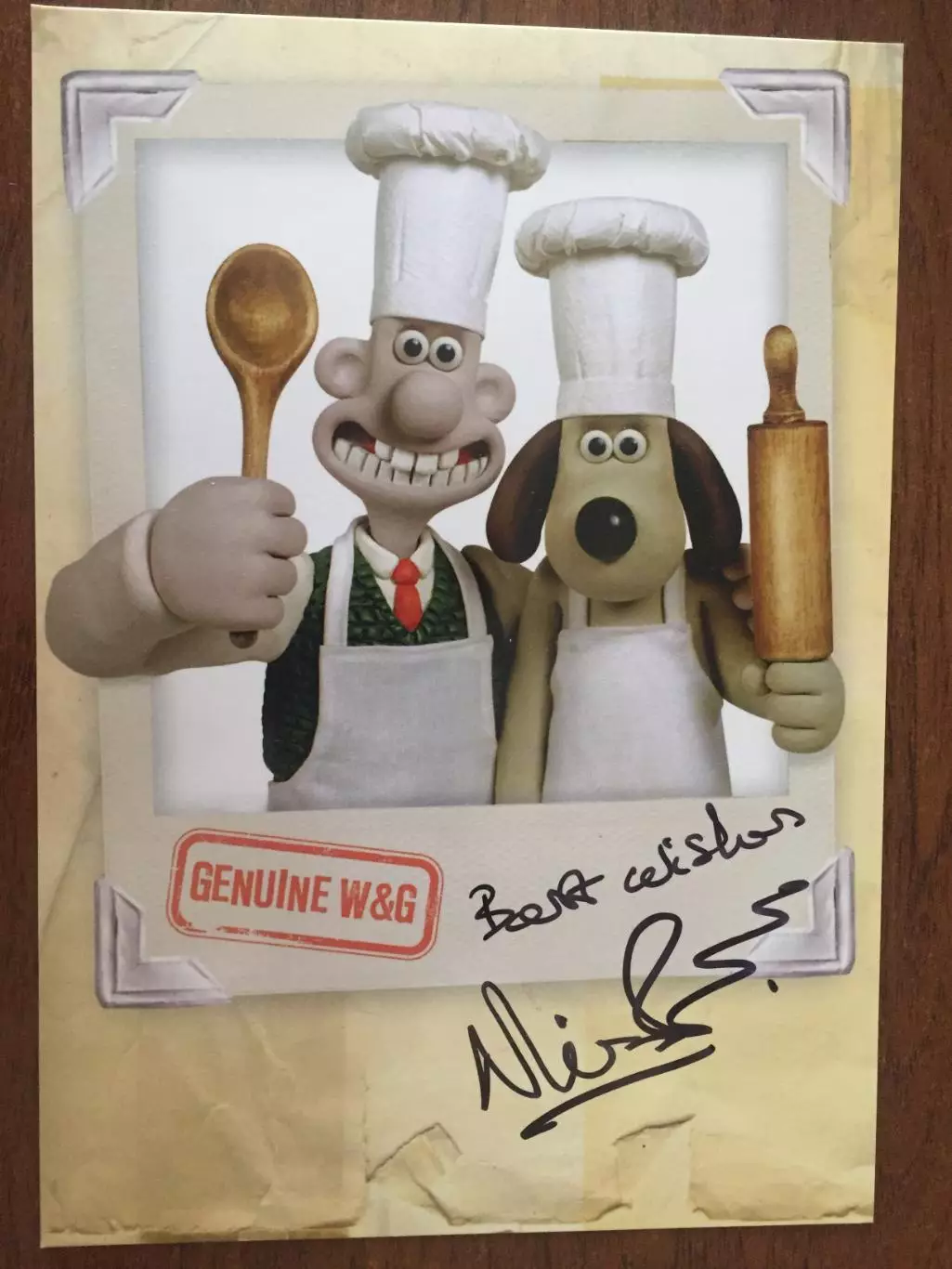 Ник Парк автограф Уоллес и Громит