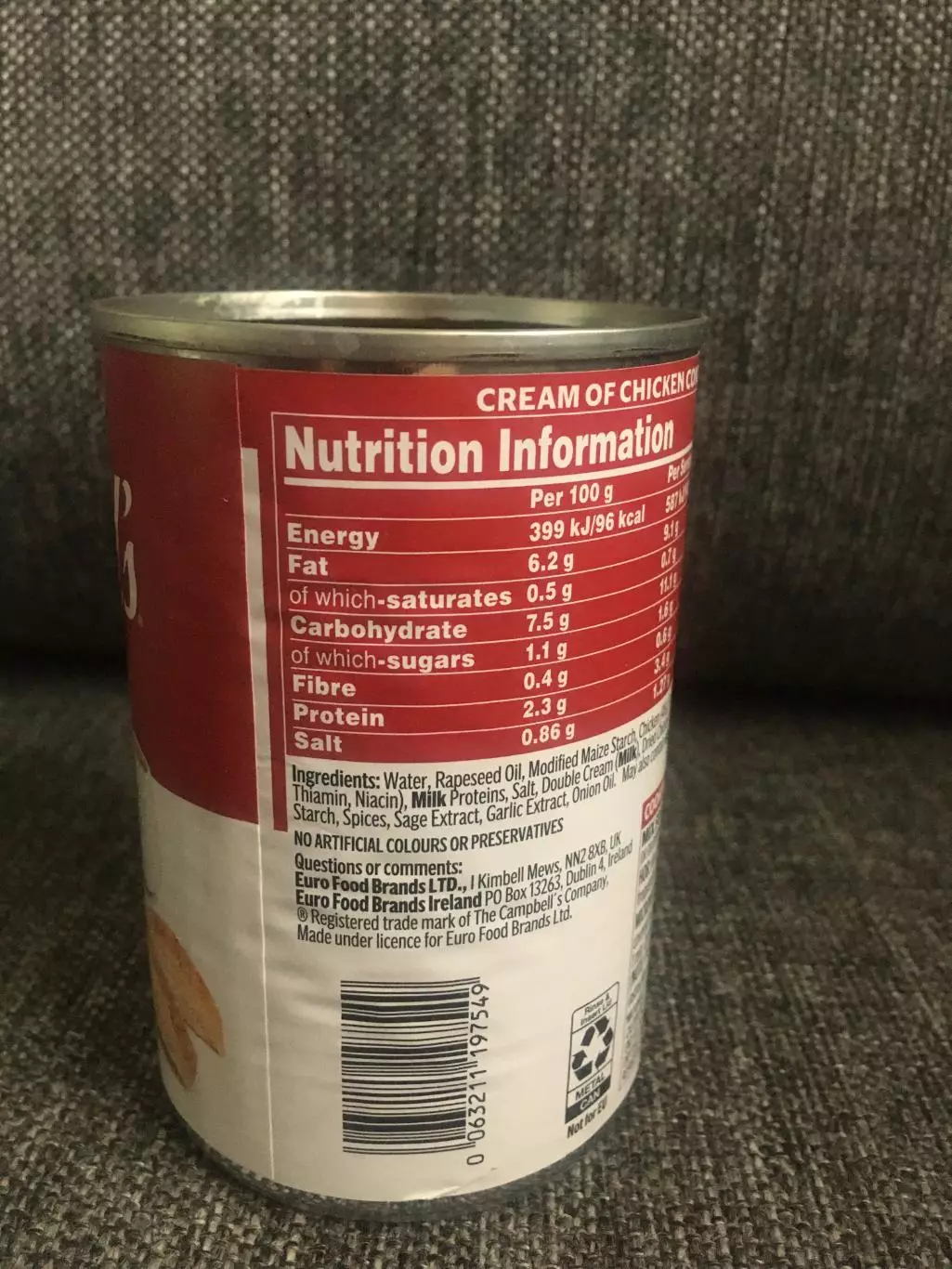 Campbell's Cream of Chicken Soup банка от куриного крем-супа Кэмпбелл США? Велик 1