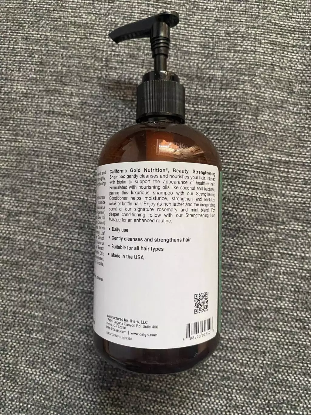 California Gold Nutrition Beauty Strengthening Shampoo 12 fl oz (355 mL) бутылка 2