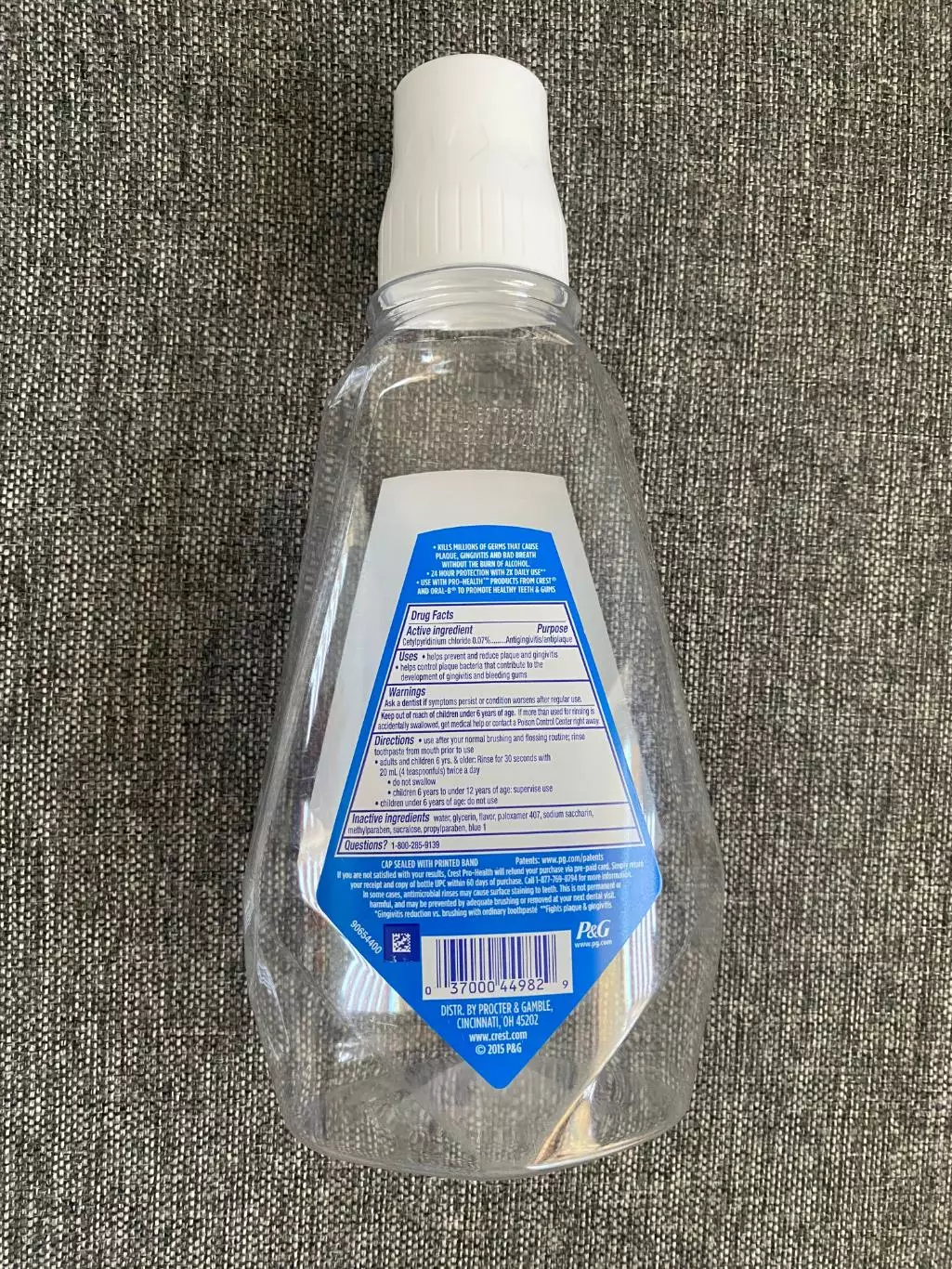 Crest Pro-Health 1L (33.8 Fl Oz) бутылка от ополаскивателя для полости рта США 1