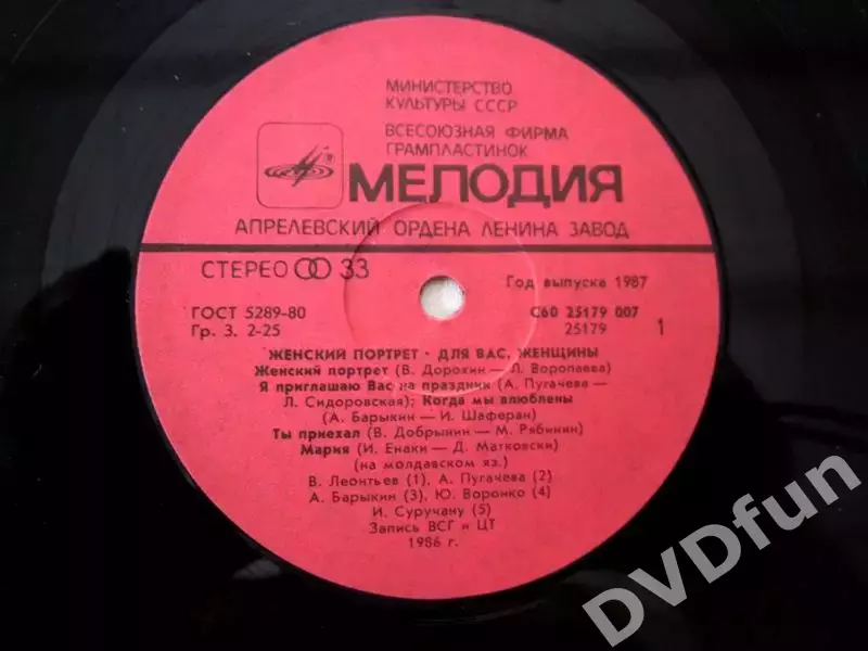 ДЛЯ ВАС ЖЕНЩИНЫ-ЖЕНСКИЙ ПОРТРЕТ МЕЛОДИЯ АЗГ 1987 СССР 3