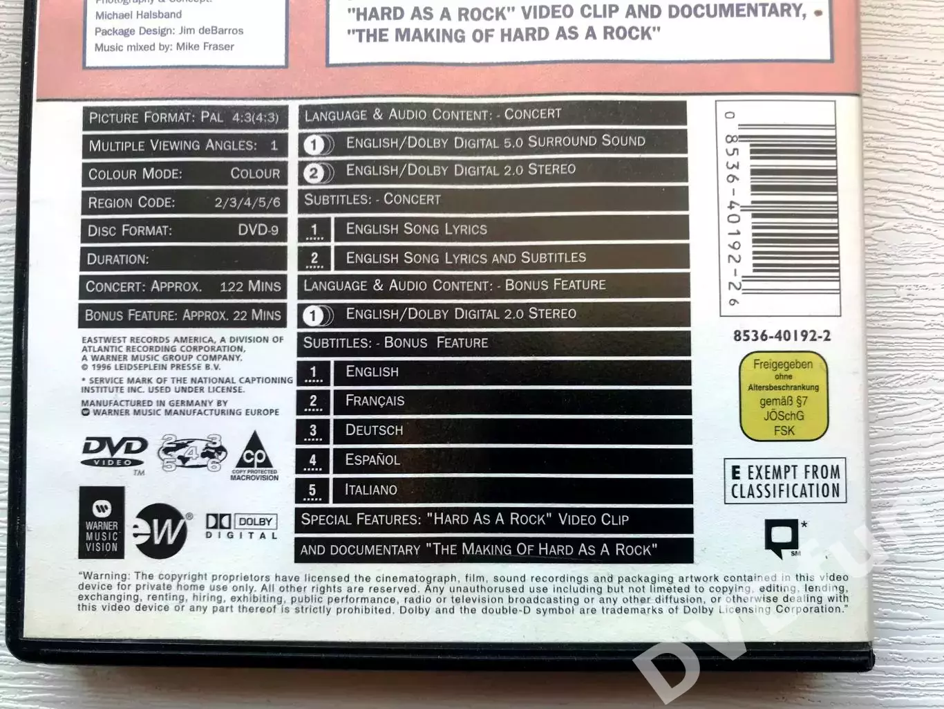 DVD-VIDEO AC/DC - No Bull Live Plaza De Toros De Las Ventas Madrid 1996 2