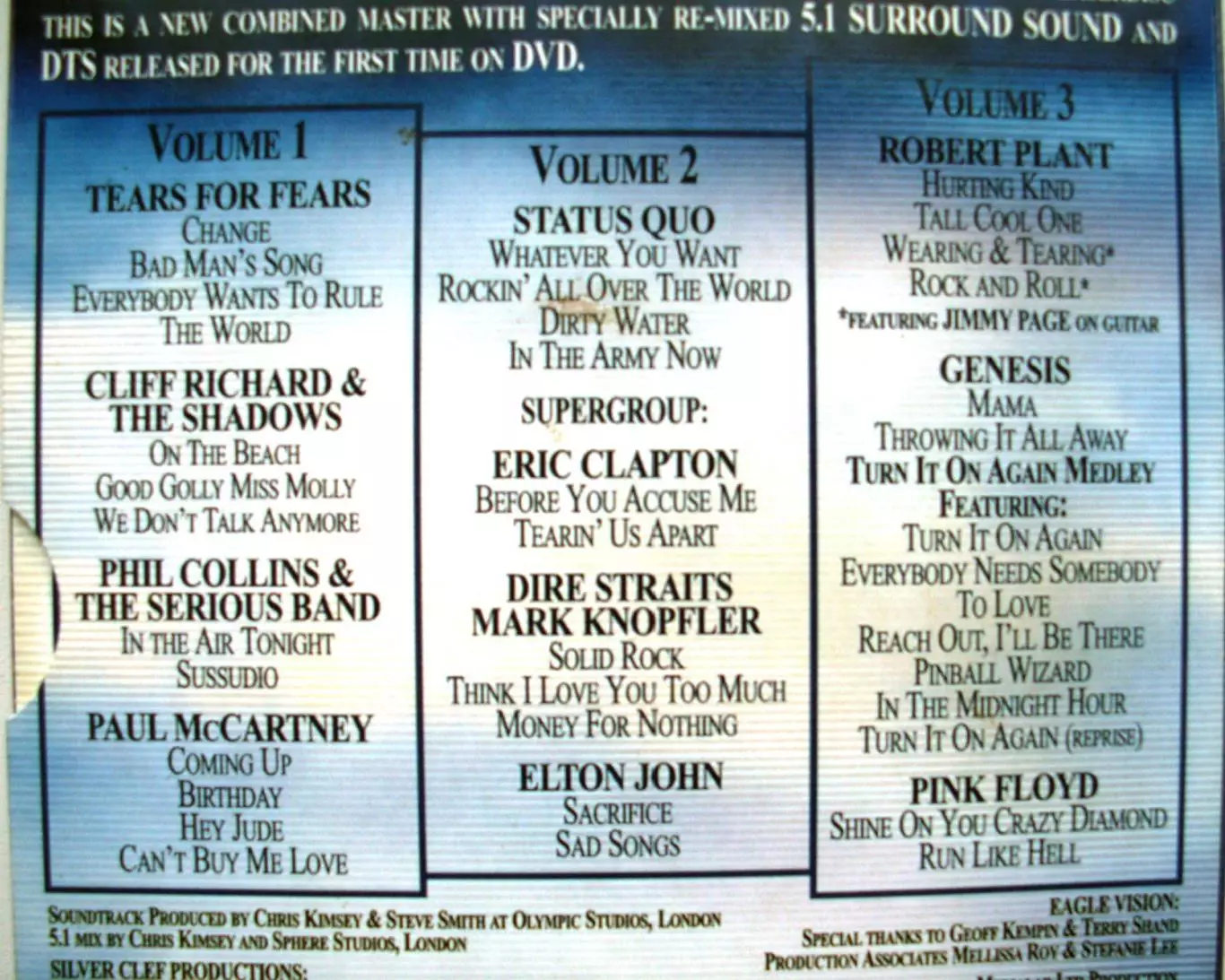 LIVE AT KNEBWORTH PARTS 1,2,32DVD BOX SET 2002 Digipack 3