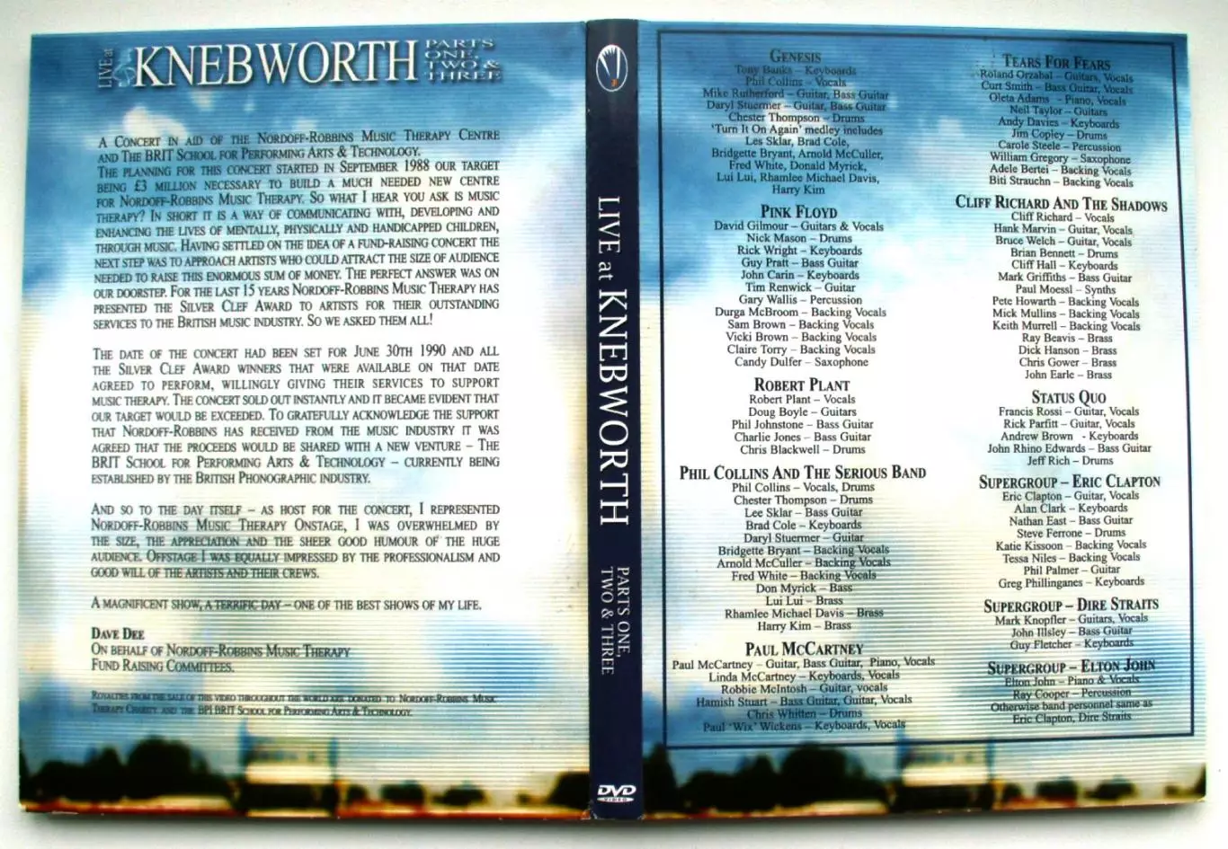 LIVE AT KNEBWORTH PARTS 1,2,32DVD BOX SET 2002 Digipack 4