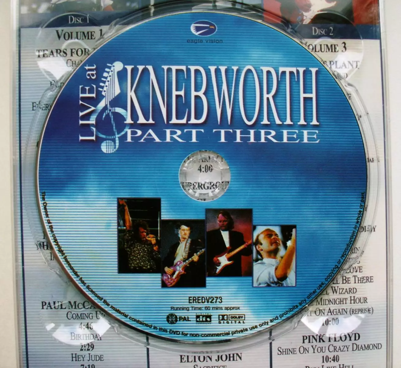 LIVE AT KNEBWORTH PARTS 1,2,32DVD BOX SET 2002 Digipack 7
