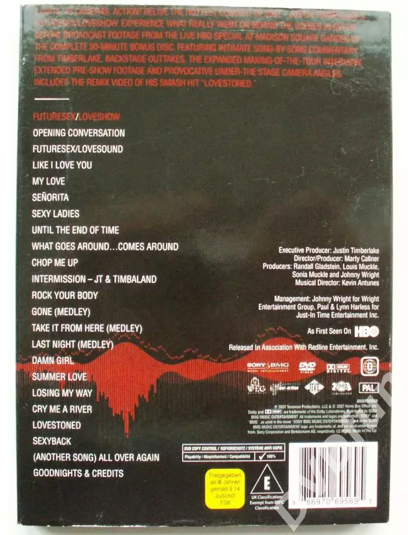 DVD JUSTIN TIMBERLAKE-LIVE FUTURESEX/LOVESHOW 2007 1