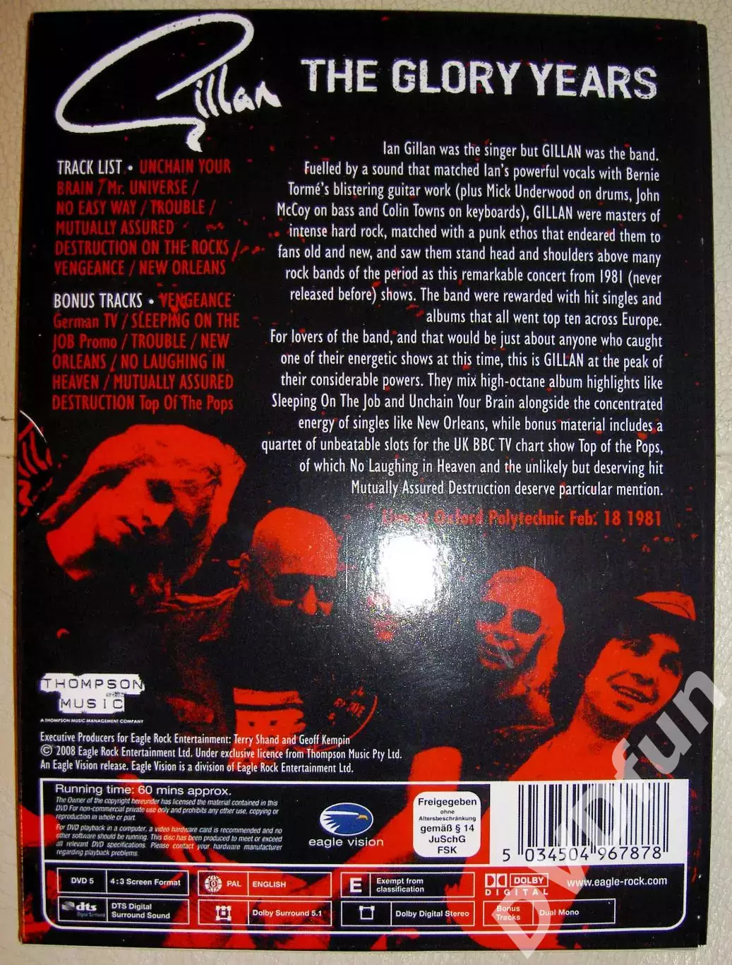 IAN GILLAN-THE GLORY YEARS DVD-5 Eagle Rock 2008 1