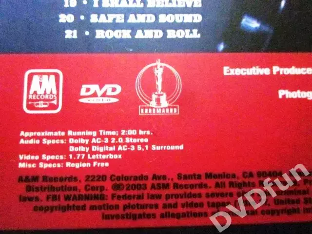 SHERYL CROW-C'MON AMERICA (Digipak) DVD-VIDEO 2003 2