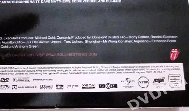 ROLLING STONES THE BIGGEST BANG (Digipak) 3 DVD-VIDEO 2007 2