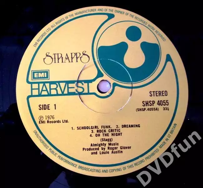 STRAPPS - STRAPPS Original 1st UK LP 1976 Harvest 5