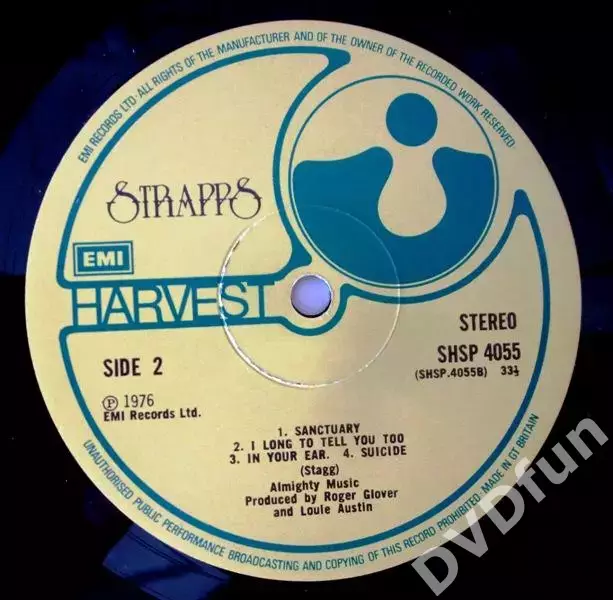 STRAPPS - STRAPPS Original 1st UK LP 1976 Harvest 6