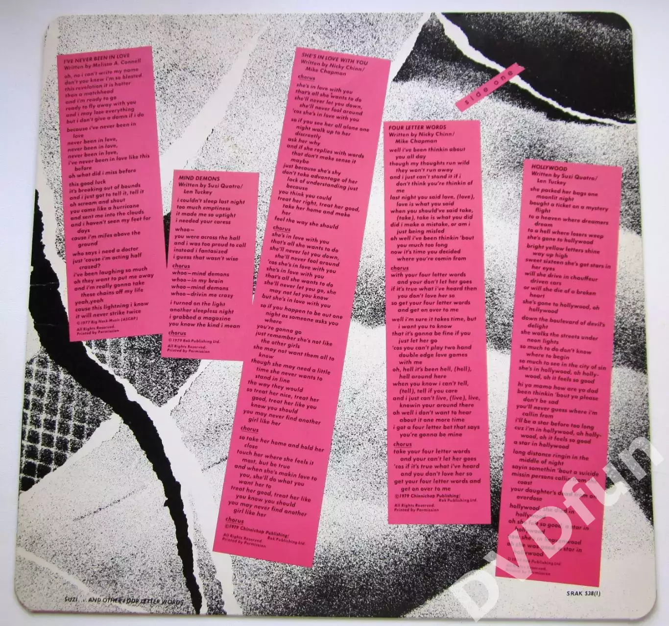 SUZI QUATRO -SUZI... AND OTHER FOUR LETTER WORDS 1st Press GERMAN LP RAK 1979 3