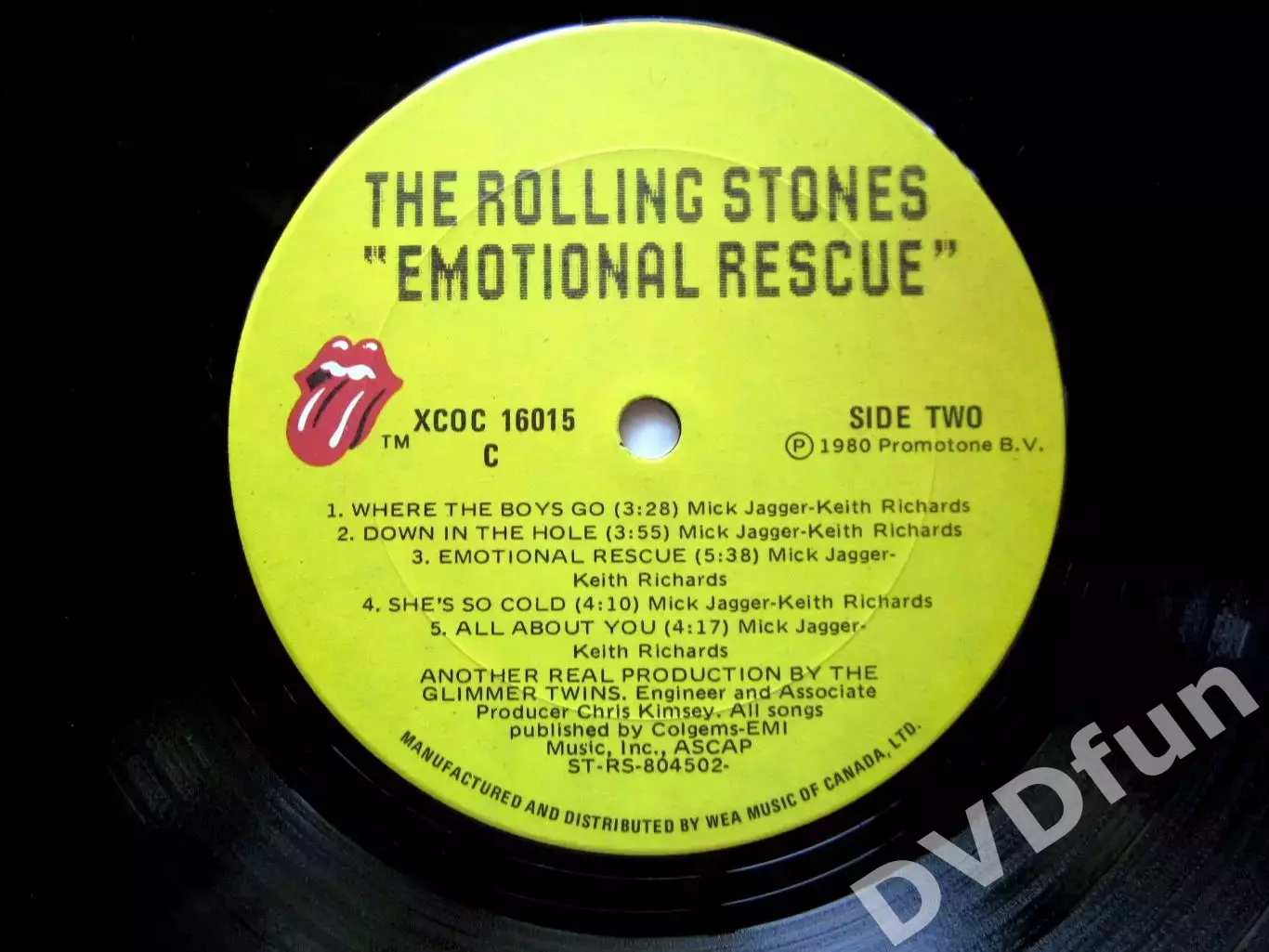ROLLING STONES-EMOTIONAL RESCUE 1st Press CANADA LP 1980 5